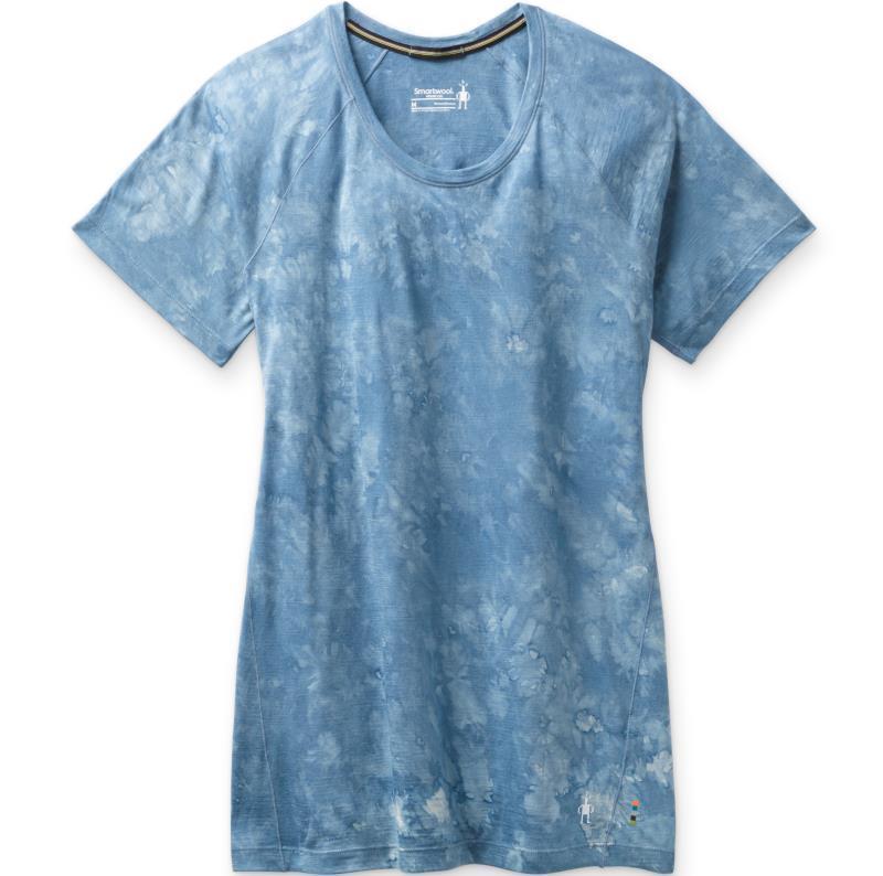 Merino (150) SS Tee - Womens - cloudy blue marble wash 1