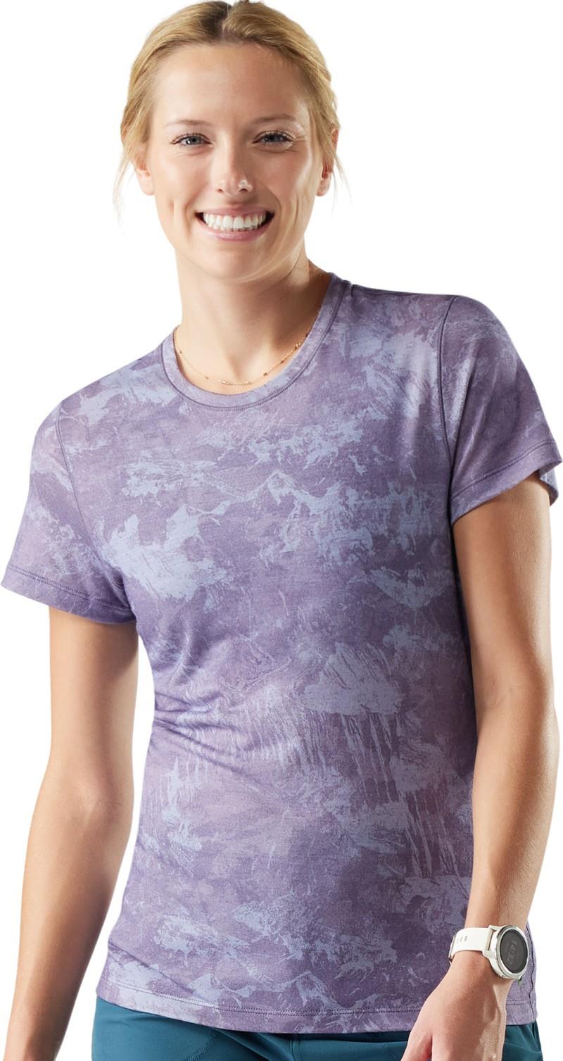 Merino 155 SS Tee - Womens - purple storm mountain 1