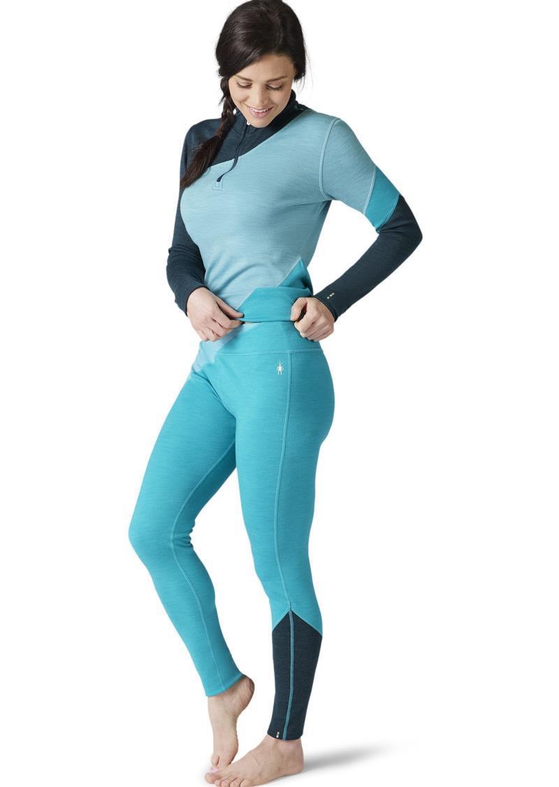 Merino 250 Baselayer Colorblock Bottoms - Womens - capri blue heather 1