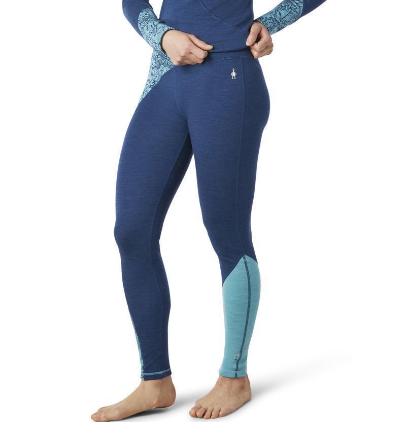 Merino 250 Baselayer Colorblock Bottoms - Womens - wave blue traced dahlia 1