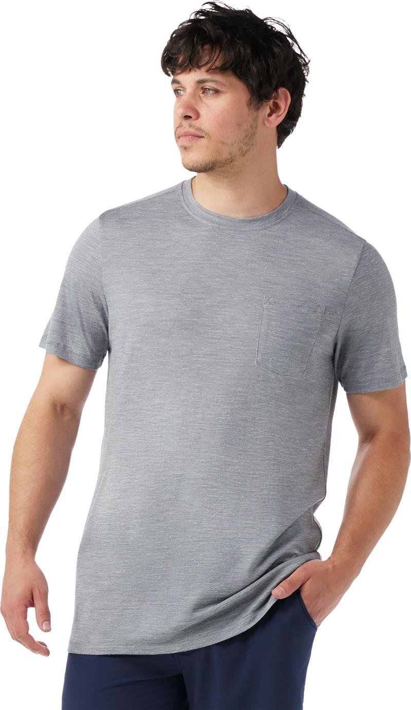 Merino Hemp 150 Blend Pocket SS Tee - Mens - light gray heather 1