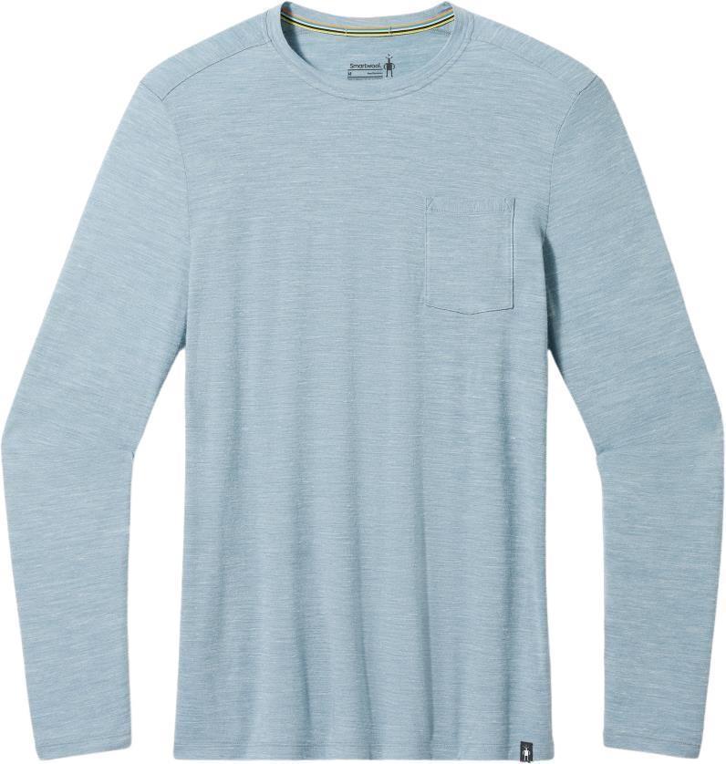 Merino Hemp Blend LS Pocket Tee - Mens - Lead Heather 1