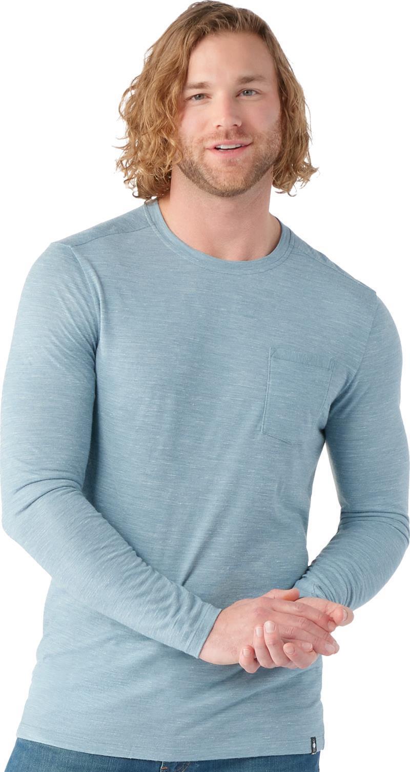 Merino Hemp Blend LS Pocket Tee - Mens - Lead Heather 2