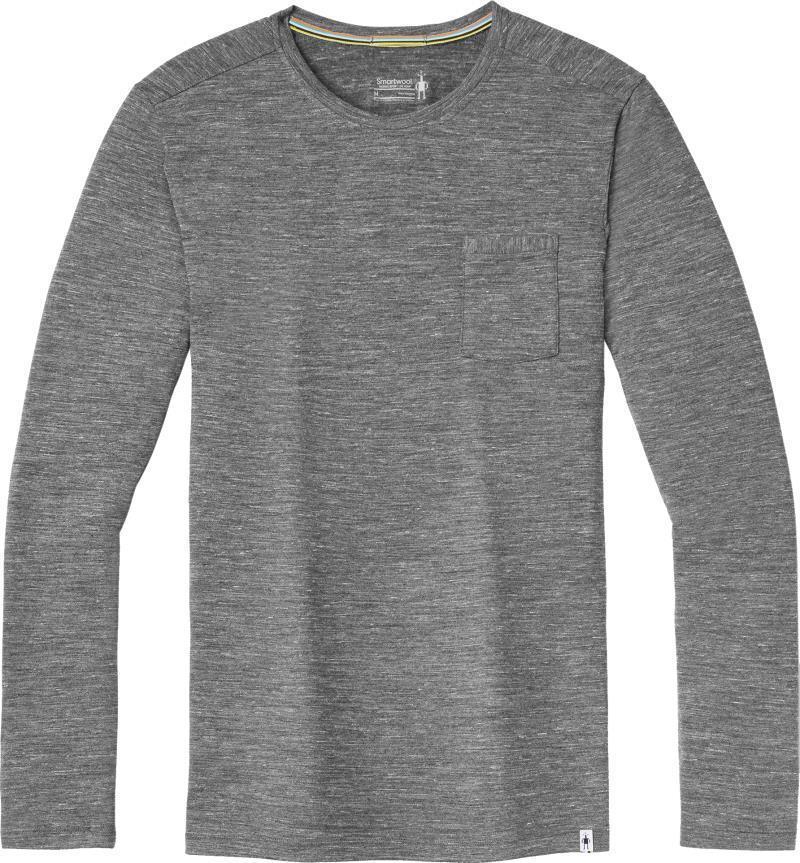 Merino Hemp Blend LS Pocket Tee - Mens - Medium Gray Heather 1