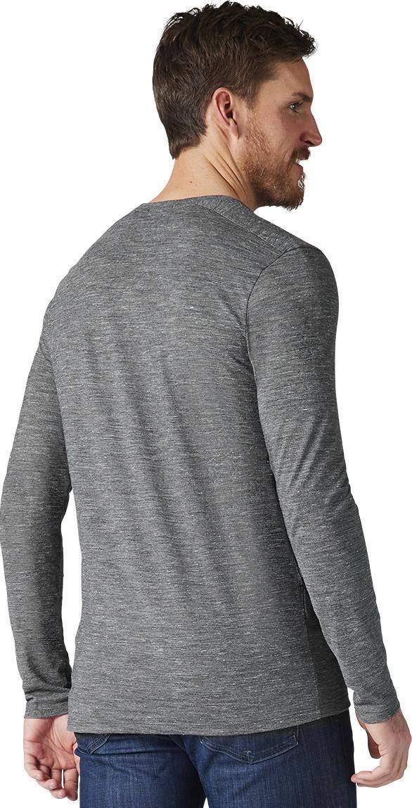 Merino Hemp Blend LS Pocket Tee - Mens - Medium Gray Heather 3