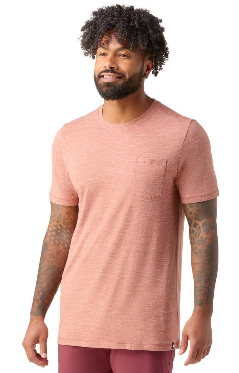 Merino Hemp Blend Pocket Tee - Mens - Copper Heather 2