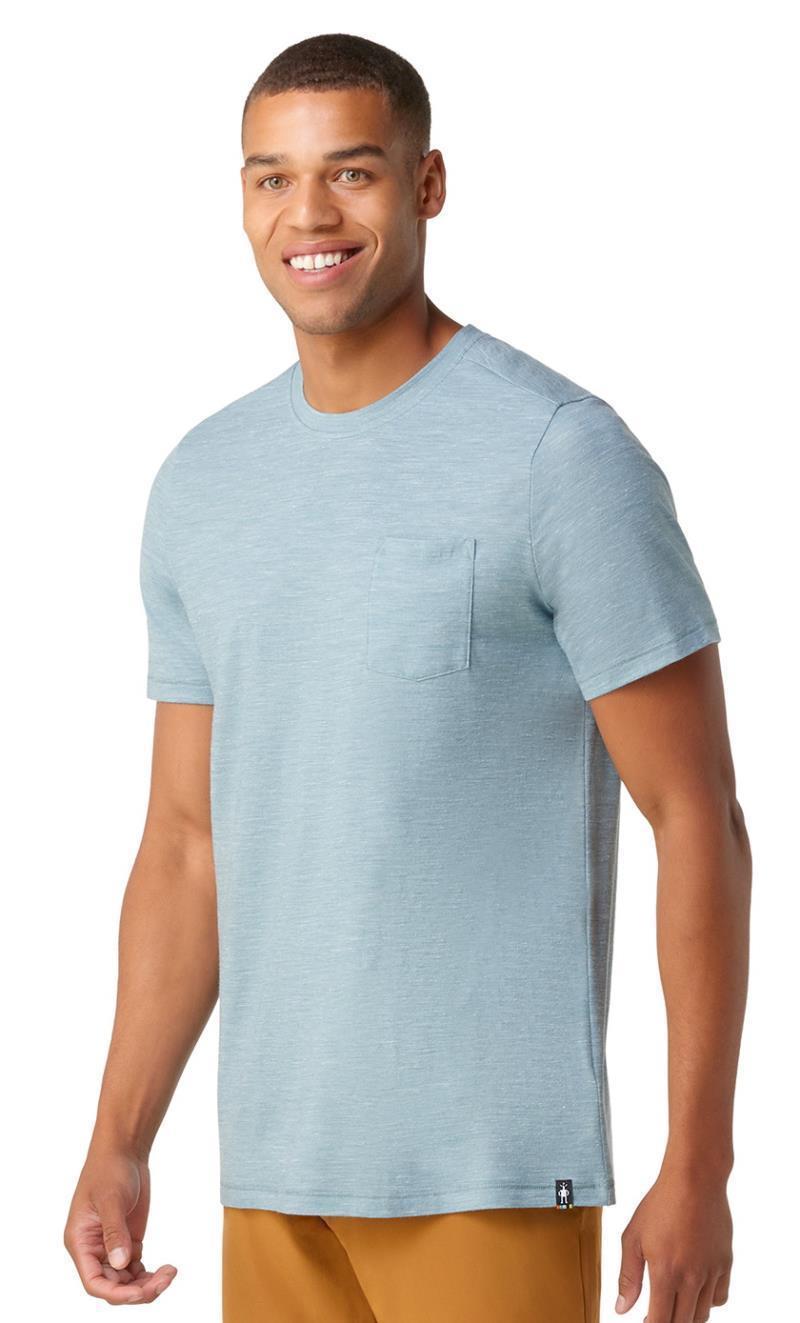 Merino Hemp Blend Pocket Tee - Mens - Lead Heather 2