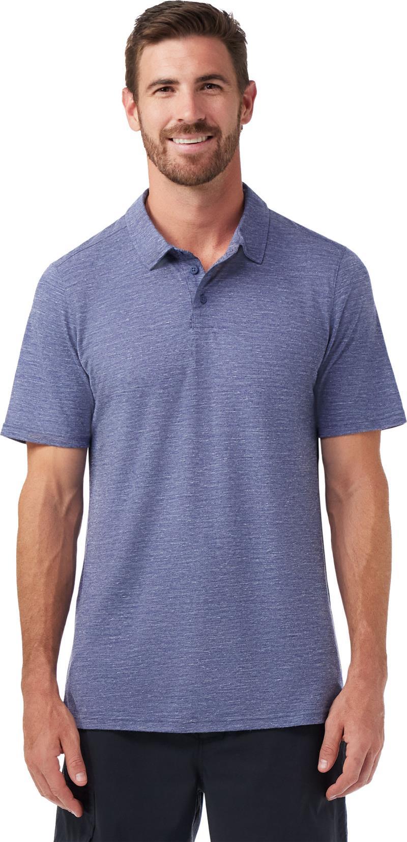 Merino Hemp Blend SS Polo - Mens - nightfall blue heather 1