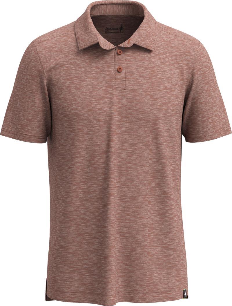 Merino Hemp Blend SS Polo - Mens - sable brown heather 1