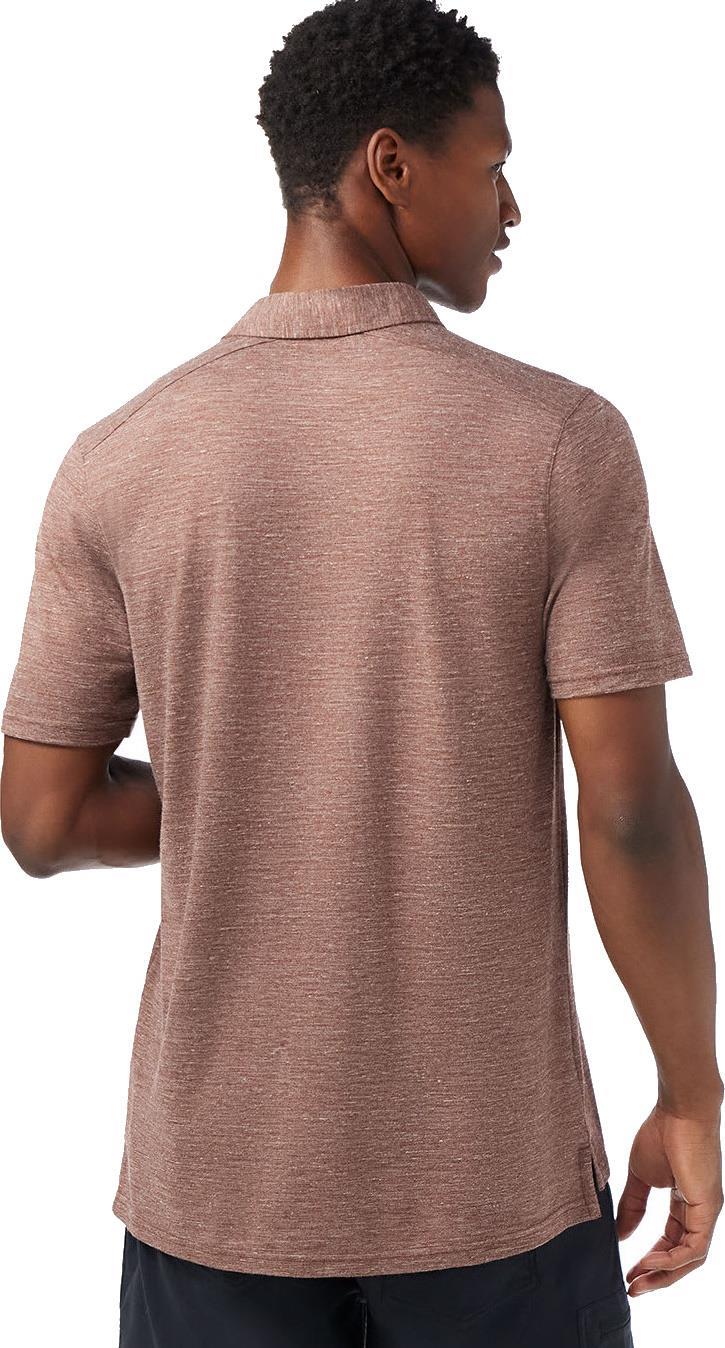 Merino Hemp Blend SS Polo - Mens - sable brown heather 1