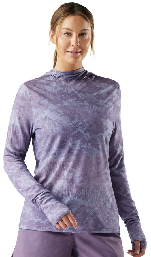 Merino Hoodie - Womens - purple storm mountain 1