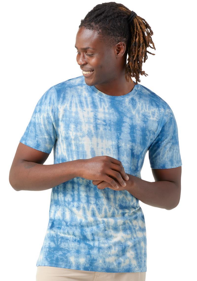 Merino Plant-Based Dye SS Tee - Mens - Light Indigo Tie Dye 2