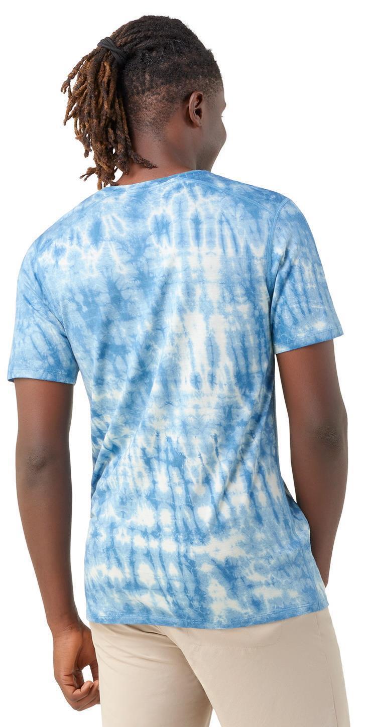 Merino Plant-Based Dye SS Tee - Mens - Light Indigo Tie Dye 3