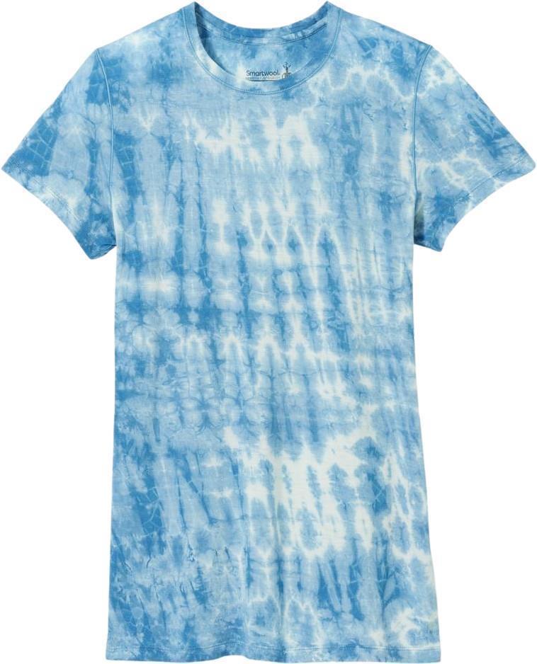 Merino Plant-Based Dye SS Tee - Womens - Light Indigo Tie Dye 1
