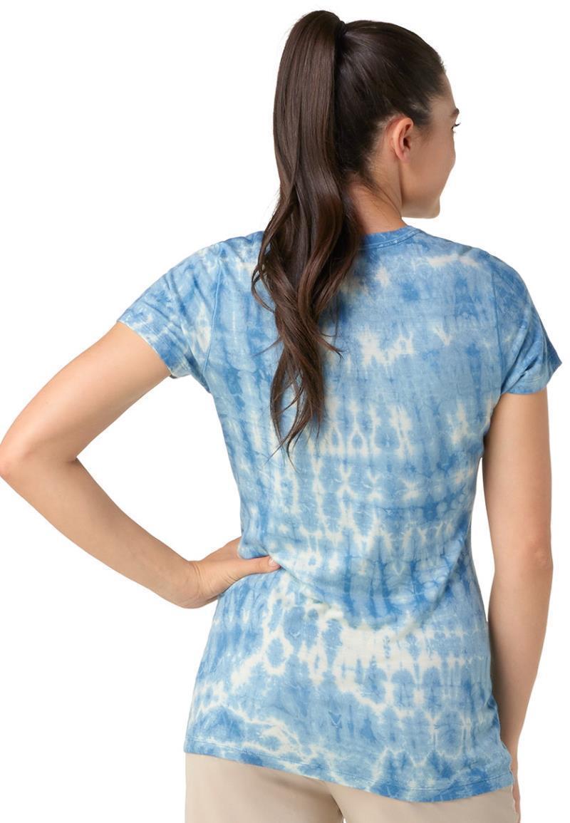 Merino Plant-Based Dye SS Tee - Womens - Light Indigo Tie Dye 3