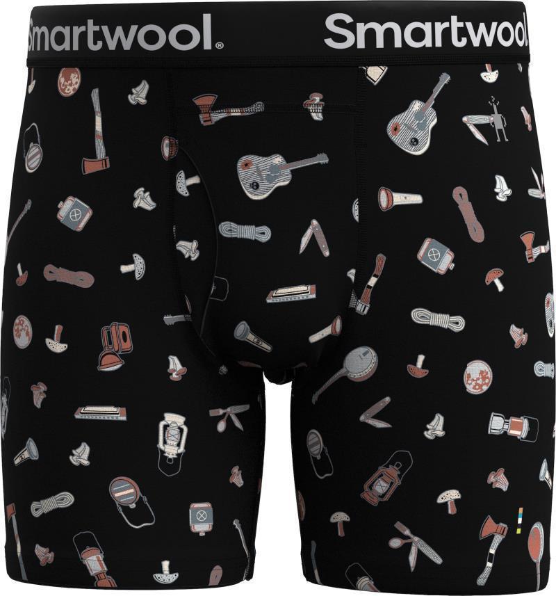 Merino Print Boxer Brief - Mens - Black Gone Camping 1