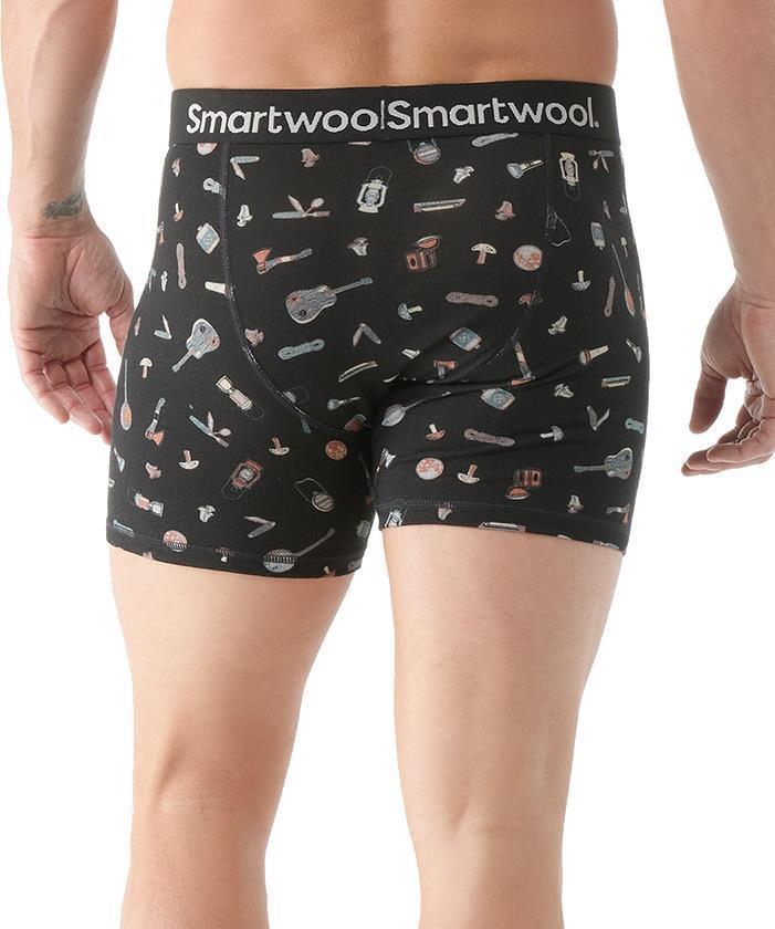 Merino Print Boxer Brief - Mens - Black Gone Camping 3