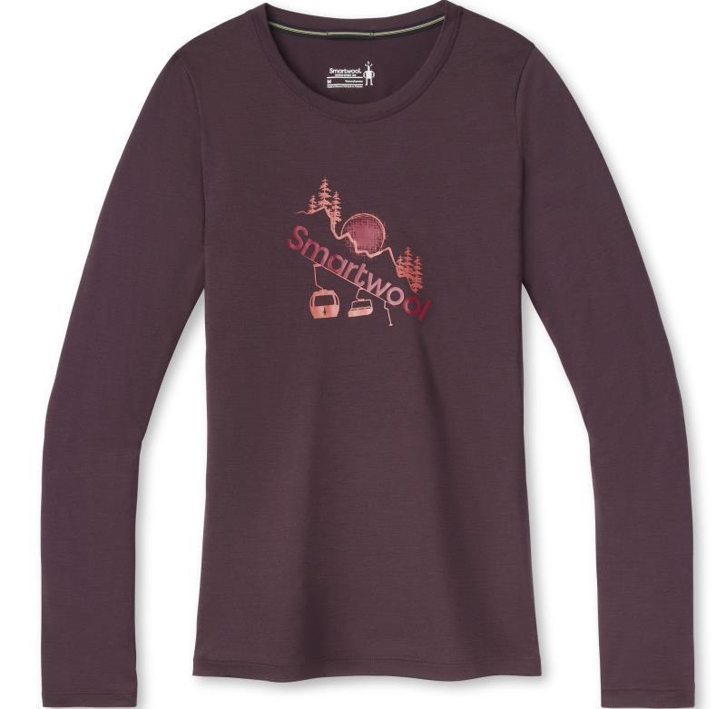 Merino Sport 150 Chair Lift LS Graphic Tee - Womens - Woodsmoke 1