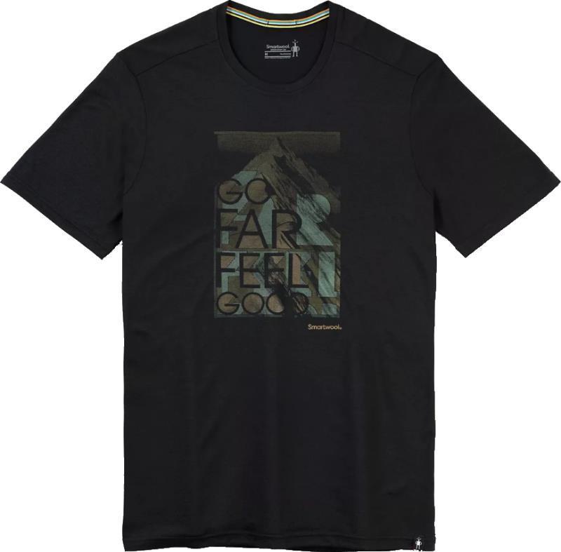 Merino Sport 150 Go Far, Feel Good Summit SS Graphic Tee - Mens - Black 1
