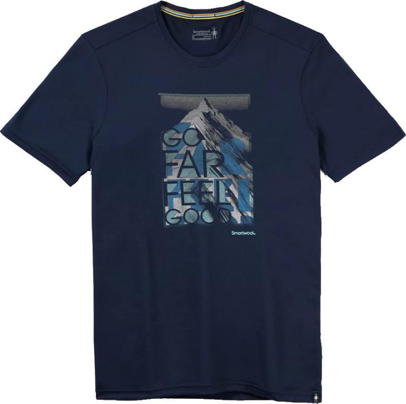 Merino Sport 150 Go Far, Feel Good Summit SS Graphic Tee - Mens - Deep Navy 1