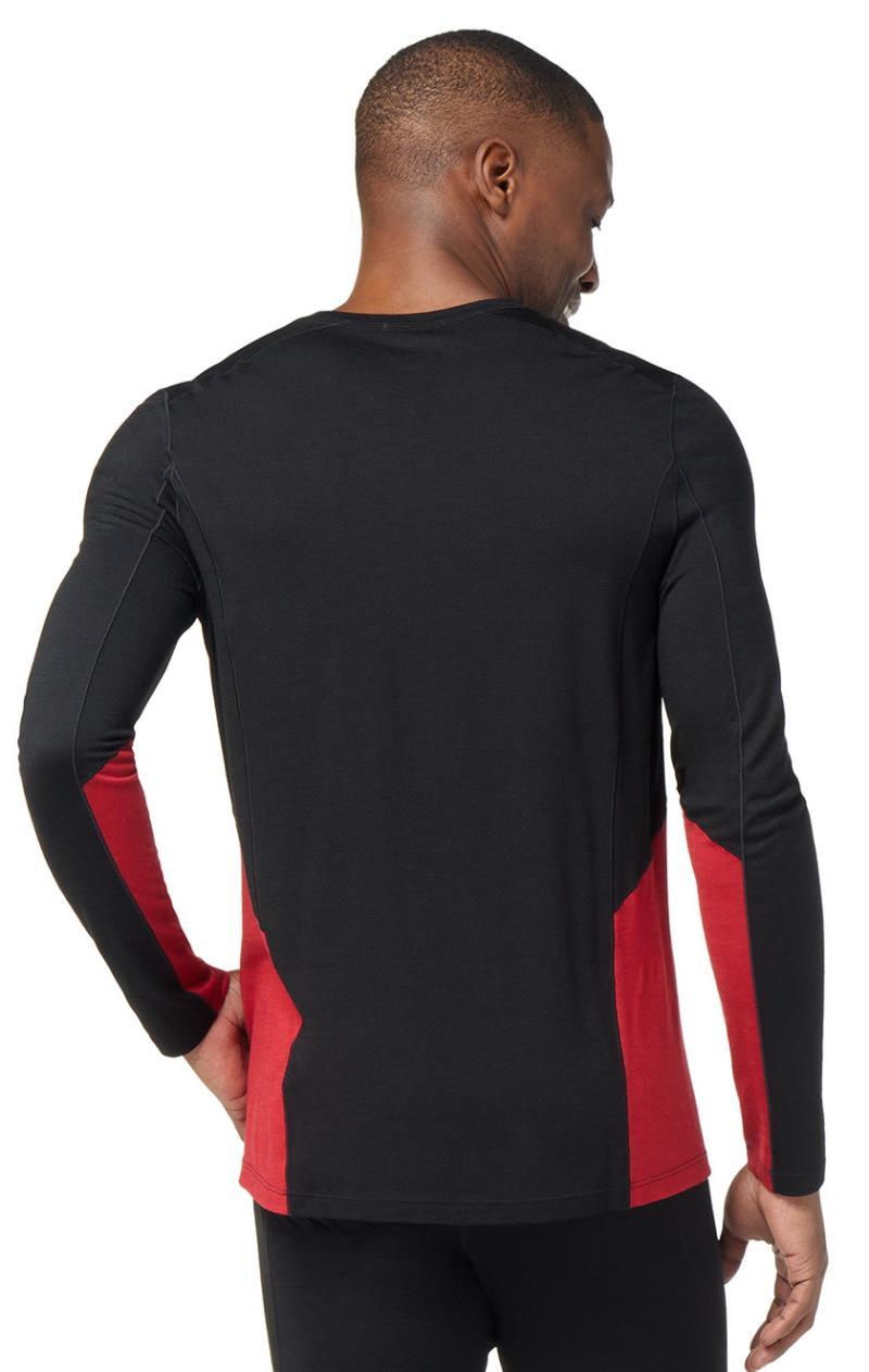 Merino Sport (150) LS Crew - Mens - Black / Rythmic Red 3
