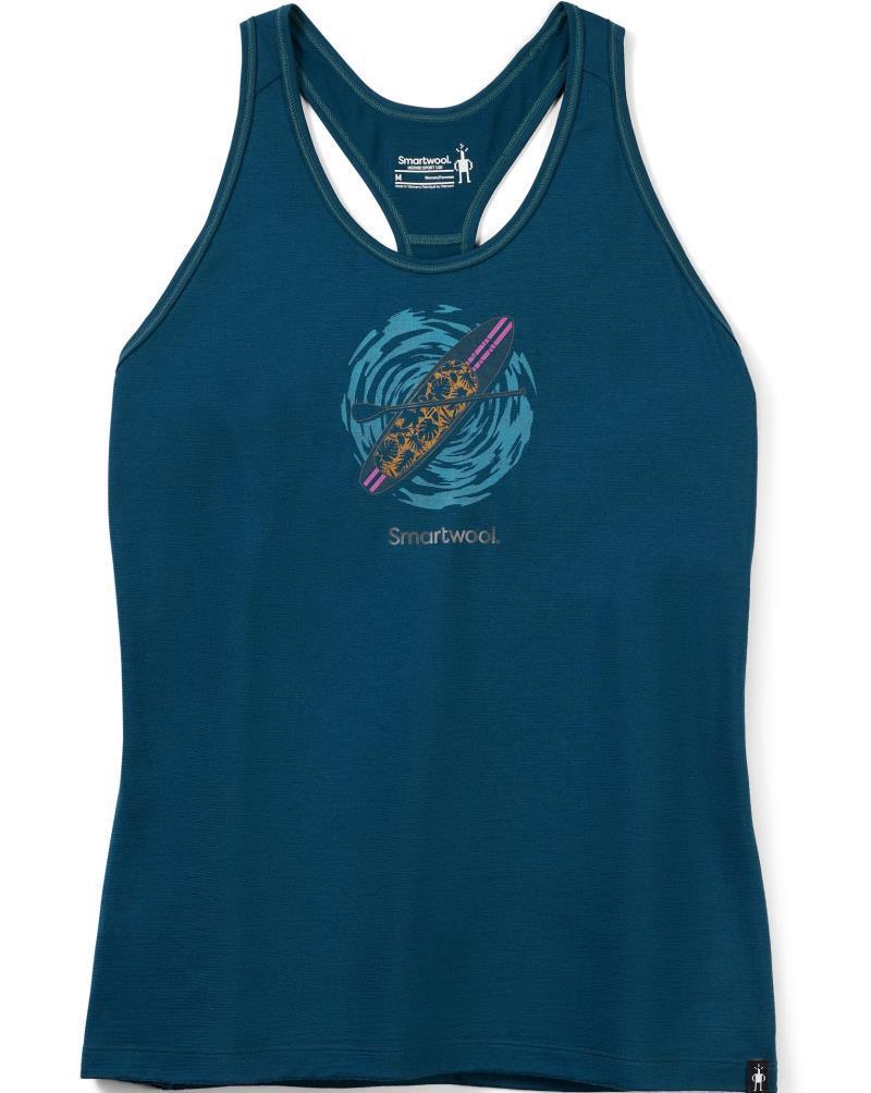 Merino Sport 150 Paddleboard Adventure Graphic Tank - Womens - Twilight Blue 1