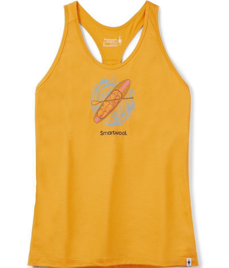Merino Sport 150 Paddleboard Adventure Graphic Tank - Womens - mango sorbet 1