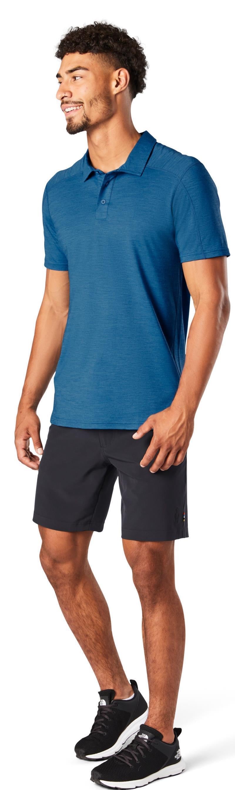 Merino Sport 150 Polo - Mens - Light Neptune Blue Heather 2