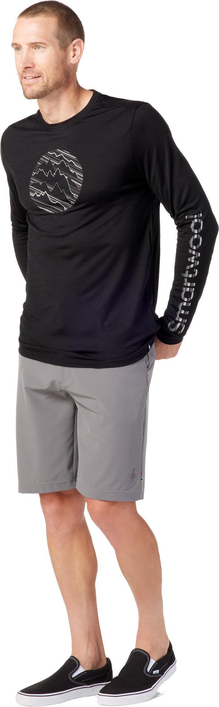 Merino Sport 150 Topo Storm LS Graphic Tee - Mens - black 1