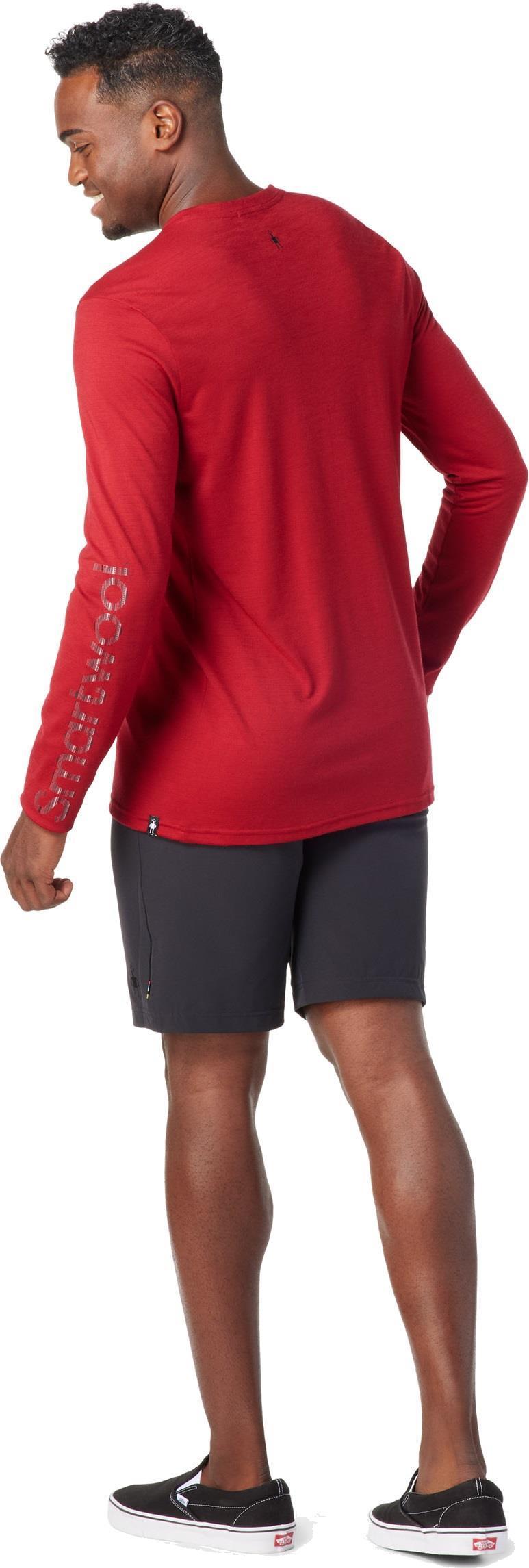 Merino Sport 150 Topo Storm LS Graphic Tee - Mens - rhythmic red 1