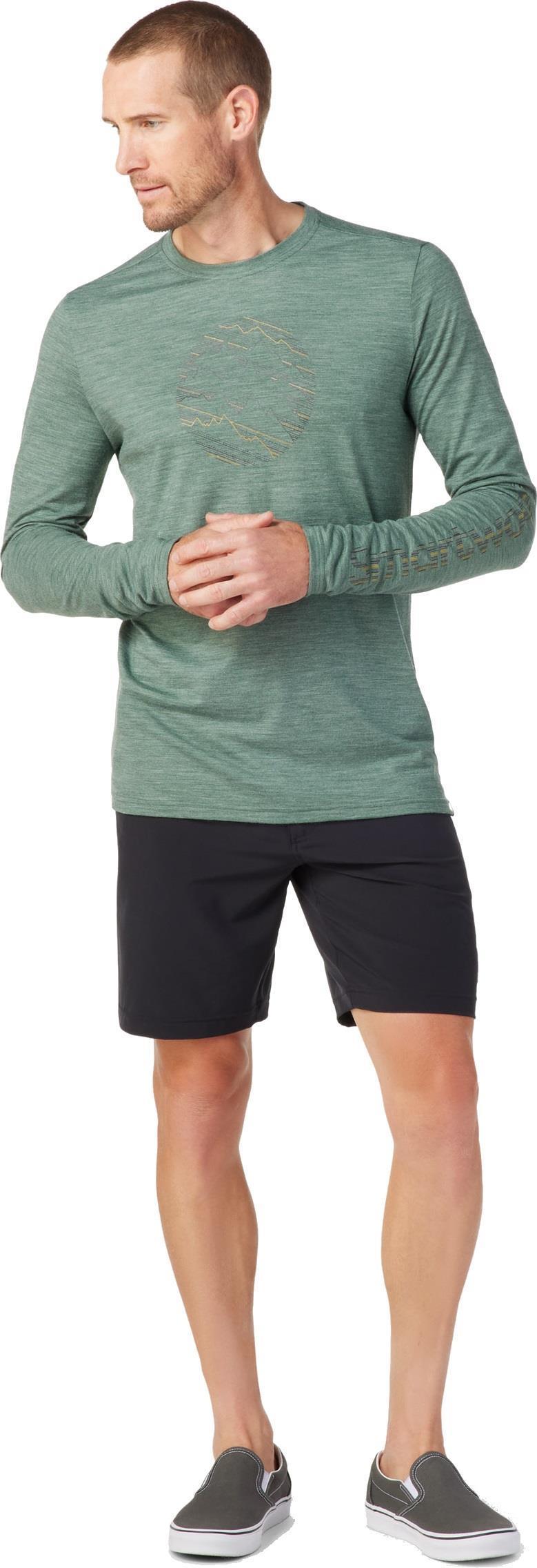 Merino Sport 150 Topo Storm LS Graphic Tee - Mens - sage heather 1