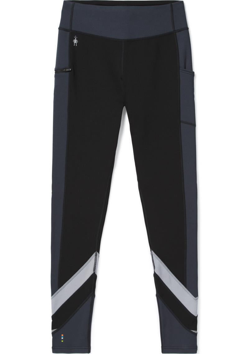 Merino Sport Fleece Colorblock Leggings - Womens - Black 1