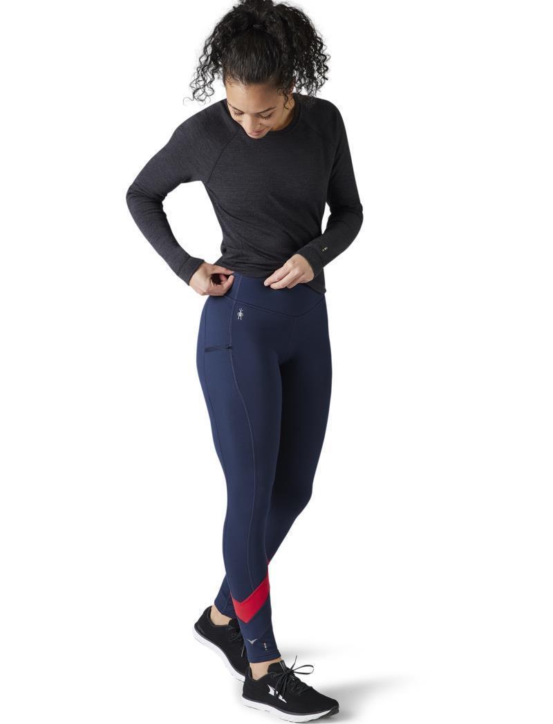 Merino Sport Fleece Colorblock Leggings - Womens - Deep Navy 2