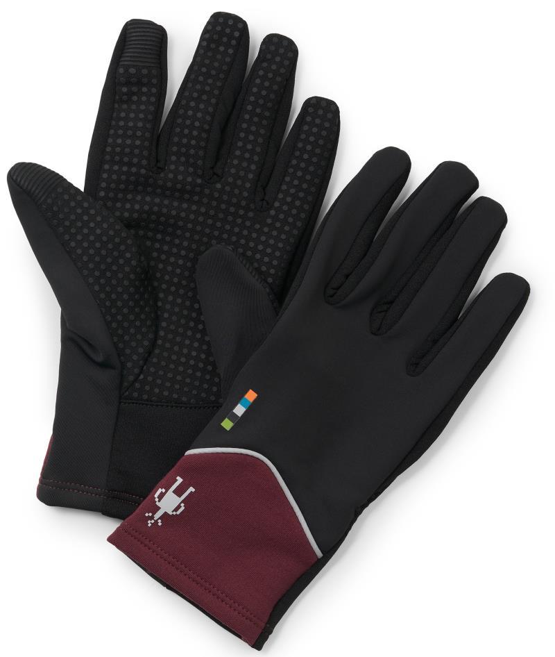 Merino Sport Fleece Wind Gloves - Black Cherry 1