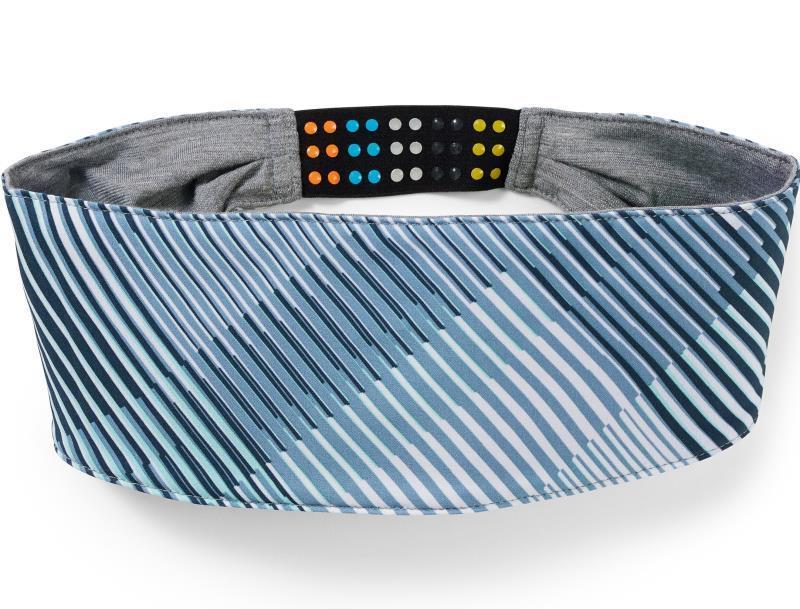 Merino Sport Headband - Bleached Aqua Mountain Plaid Print 1