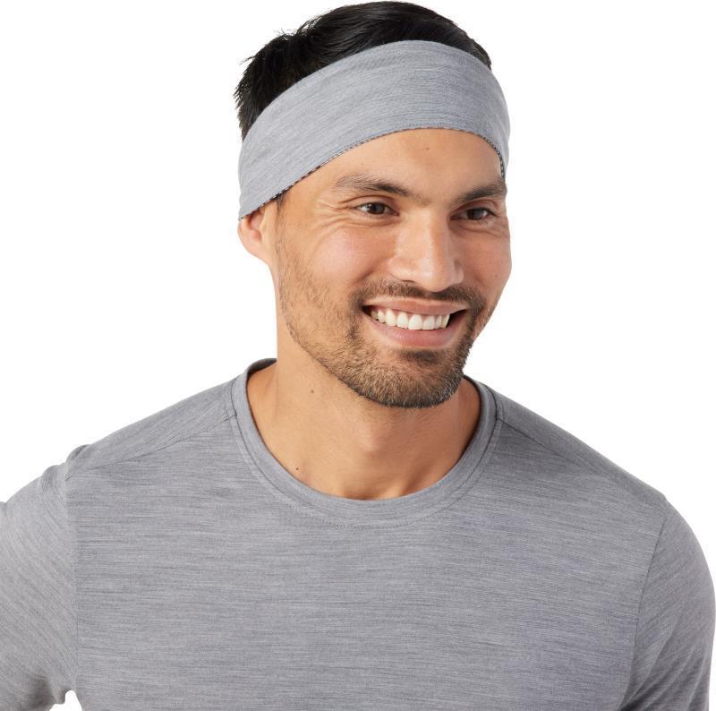Merino Sport Headband - Bleached Aqua Mountain Plaid Print 4