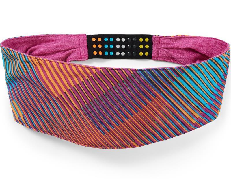 Merino Sport Headband - Festive Fuchsia Mountain Plaid Print 1