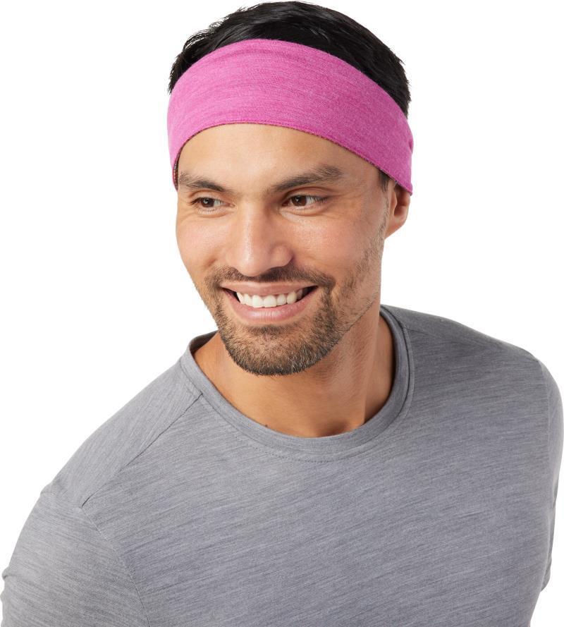 Merino Sport Headband - Festive Fuchsia Mountain Plaid Print 4