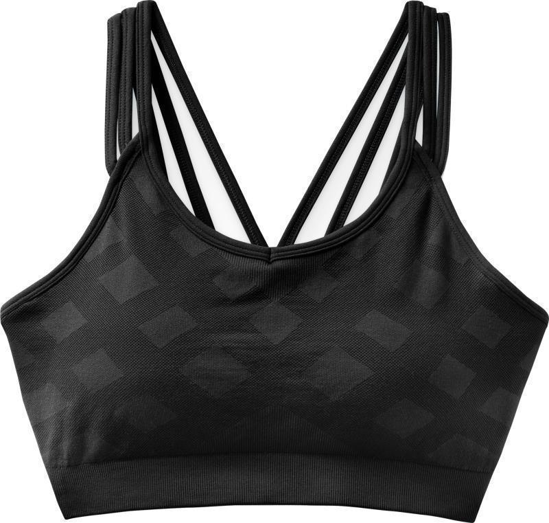 Merino Sport Seamless Strappy Bra - Black 1