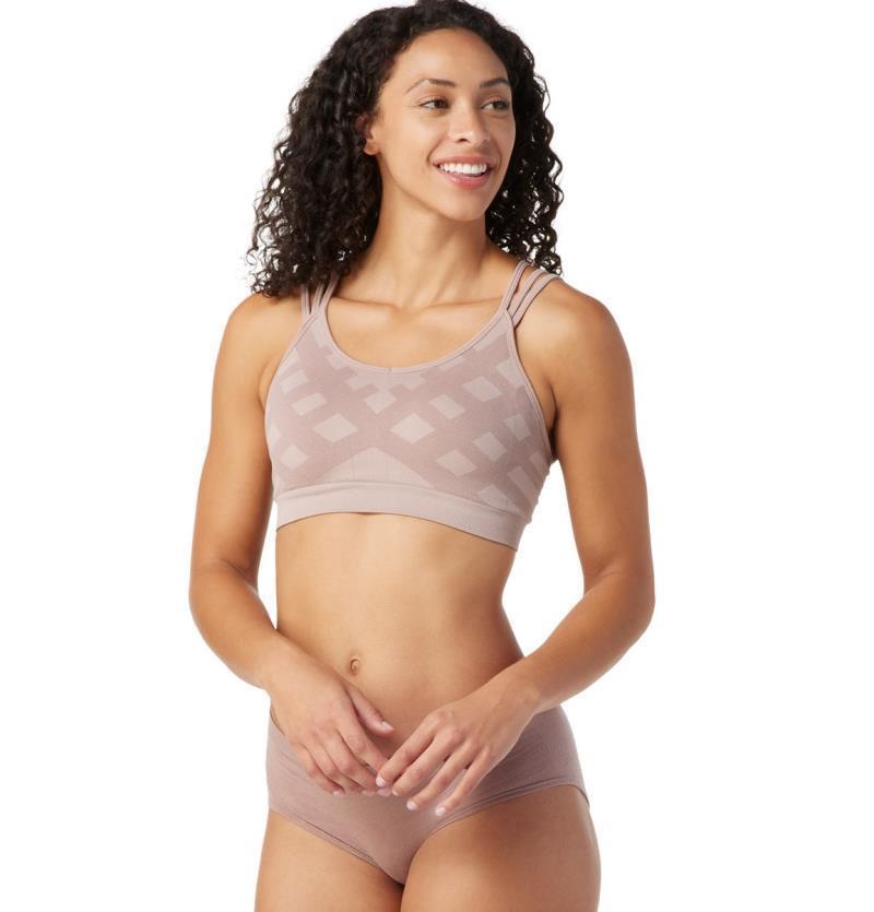 Merino Sport Seamless Strappy Bra - Sandstone 2
