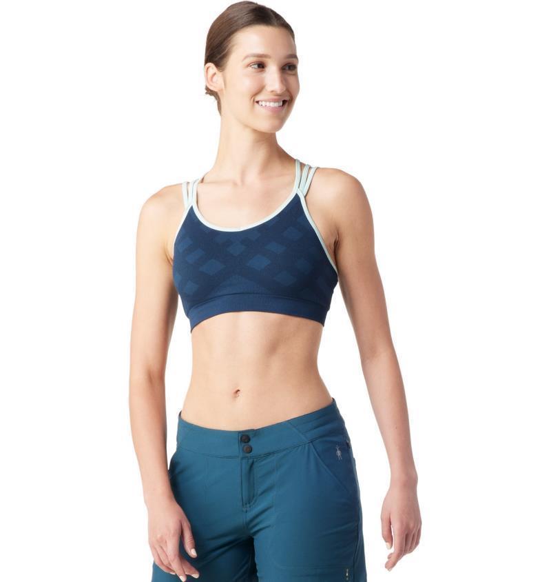 Merino Sport Seamless Strappy Bra - Twilight Blue 2