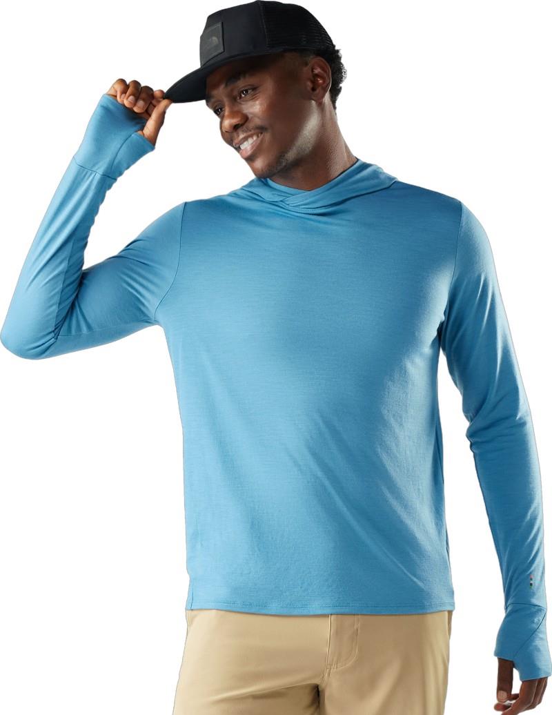 Merino Sun Hoodie - Mens - mineral blue 1