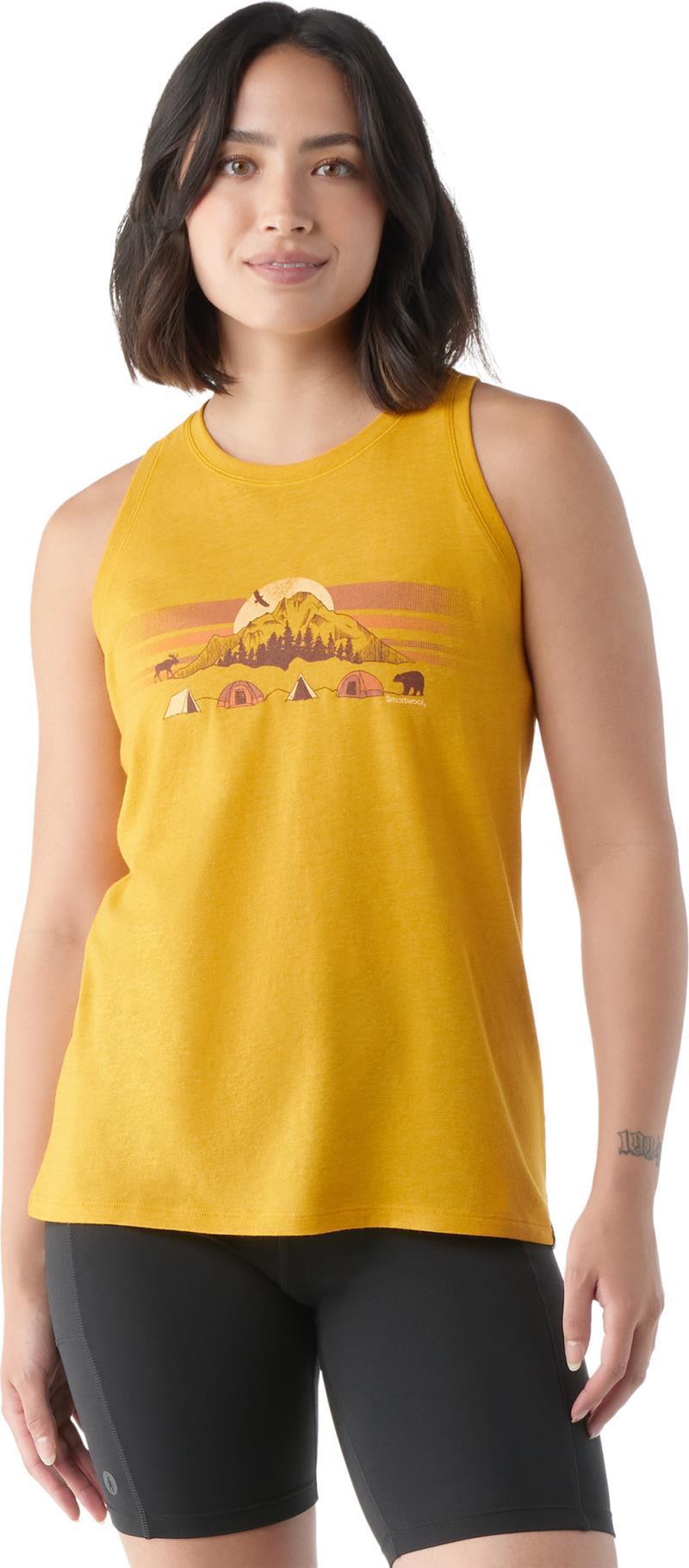 Mountain Moon Graphic Tank - Womens - Honey Gold 1
