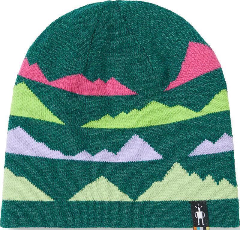 Mountain Pattern Reversible Beanie - Kids - Emerald Green Heather 1