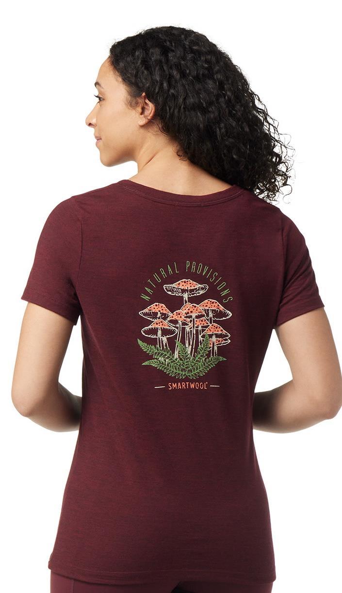 Natural Provisions SS Graphic Tee - Womens - Black Cherry Heather 3