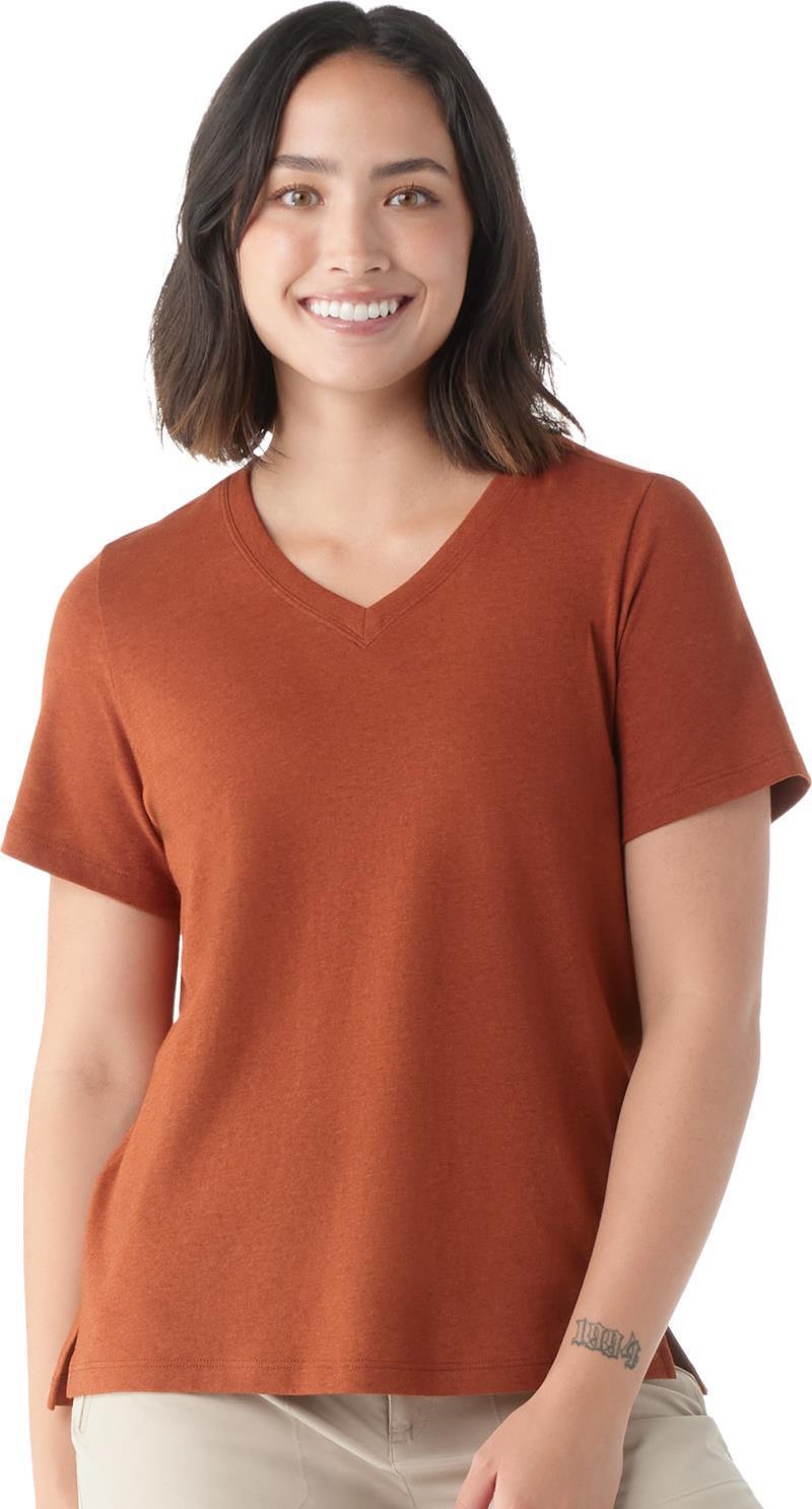Perfect V-Neck SS Tee - Womens - Pecan Brown 1