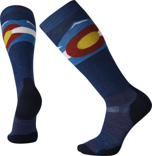 Performance Snow Targeted Cushion Colorado Over The Calf Socks - Mens - Alpine Blue 1