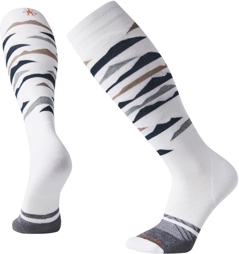 PhD Ski Targeted Cushion Pattern Over the Calf Socks - Mens - white 1