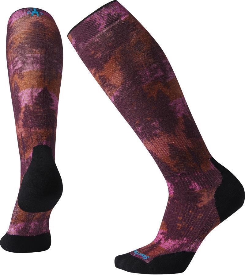 PhD Snow Targeted Cushion Print Socks - Womens - bordeaux 1