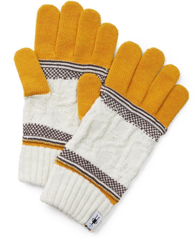 Popcorn Cable Gloves - Honey Gold Heather 1
